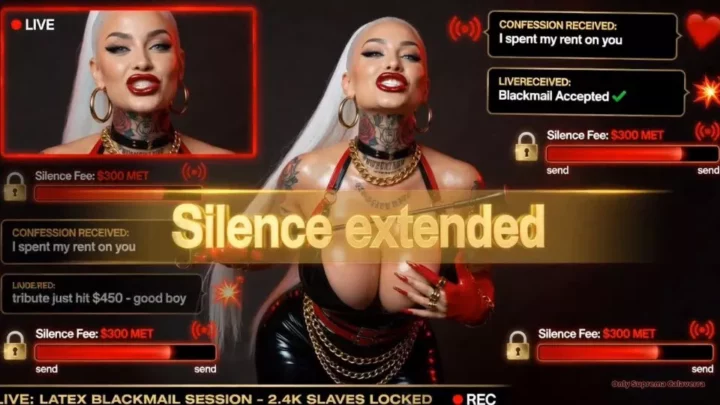 Screenshot 4 from Mistress Misha Goldy – Suprema Calaverra Blackmails Your Filthy Secrets Live
